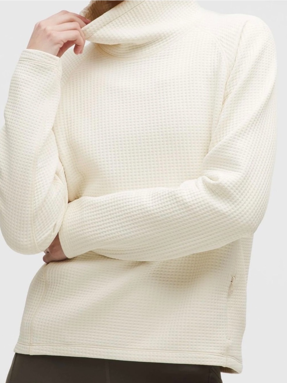 Lululemon Waffle-Knit Funnel-Neck Long-Sleeve Shirt